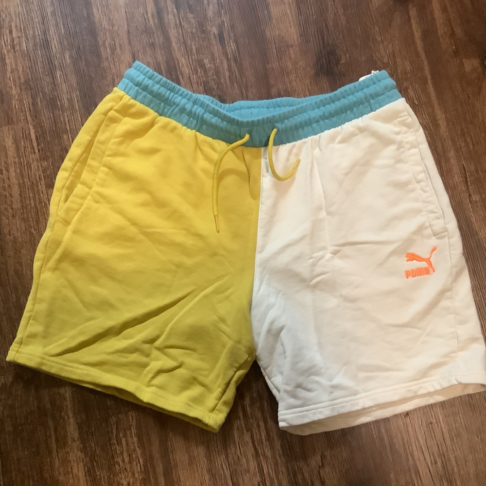 Puma classic block mens US L 100% cotton drawstring waistband side pockets